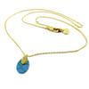 [P8333] - Handmade 'Boho' Necklace (feathers) Turquoise Gold - 11x8 Mm