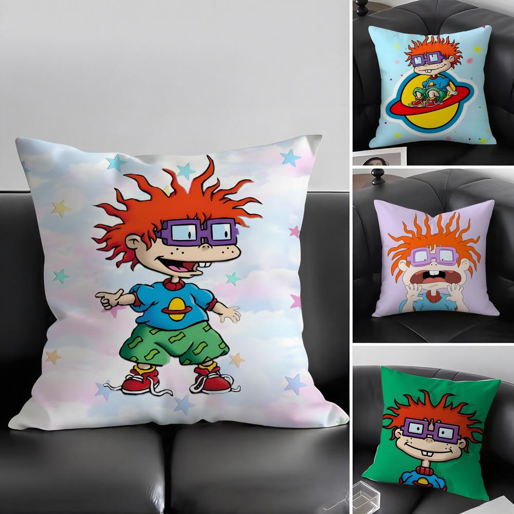 RRugrats Cartoon Cushion Cover Pillowcase Ultra Soft Skin Friendly Fabric Cloud Like Comfort Concealed Zipper