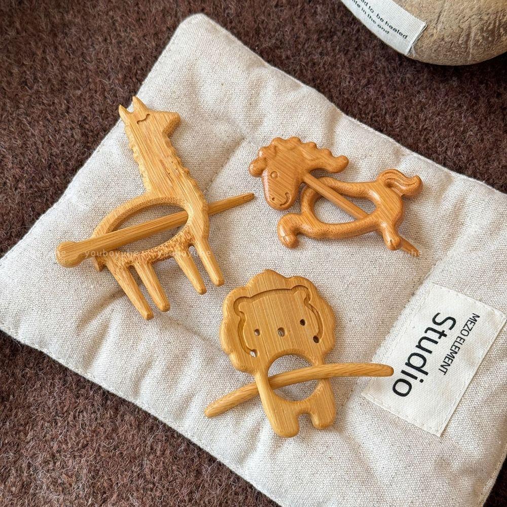 Брошь-булавка на свитер Животное Лев Лошадь Пони Модная Деревянная Брошь Подарок