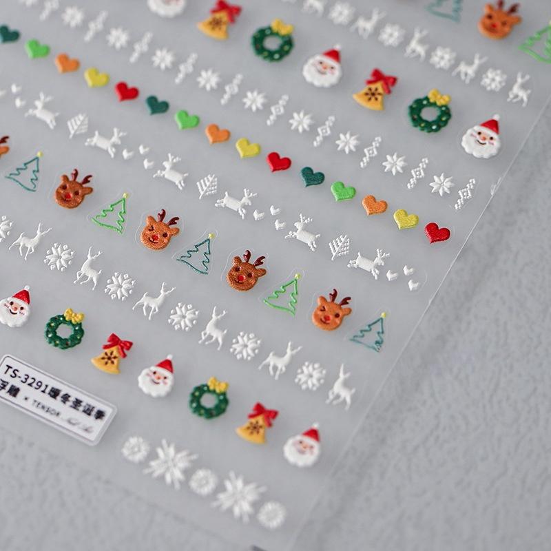 1 Pc 5D Cute Anime Cartoon Nail Sticker Chibi Character Nail Art High Quality Cartoon Embossed Self-adhesive Decorative Sticker