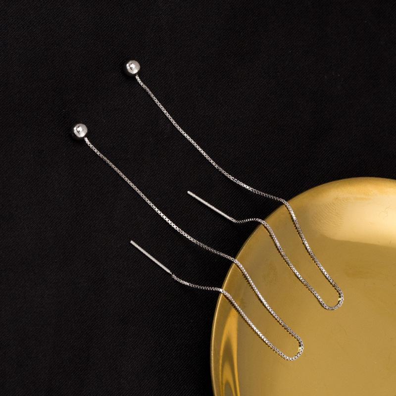 Серьги из серебряного бисера Banyan Tree S925 2022: Элегантные длинные серьги для более стройного круглого лица. Тенденция