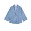 Wide Sleeve Minimalist Casual Denim Shirt 1879025 High Waist Pleated Wide Leg Leisure Casual Denim 1879026