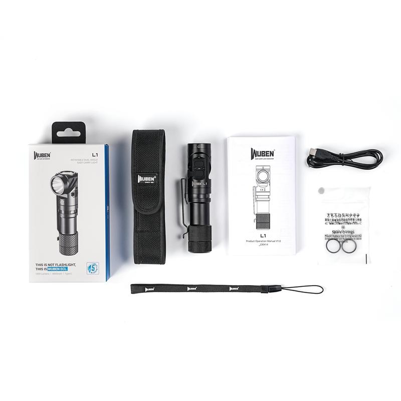 WUBEN L1 Dual-Source Light Rechargeable Flashlight 2000Lumens Magnetic Tail Waterproof Torch For Outdoor Camping Hiking Lighting