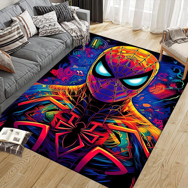 1pc Spider-Man Pattern Area Rug Soft Flannel Floor Mat for Living Room, Office, Bedroom, Outdoor and Camping, Sofa Coffee Table Floor Mat, D