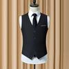 Men Suit Vest V-Neck Sleeveless Single Breasted Slim Fit Business Waistcoat Solid
