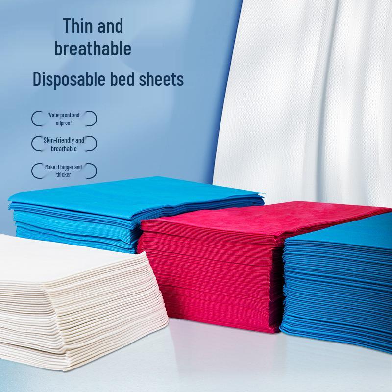 Disposable Waterproof Non-Woven Bed Sheets with Holes - Oilproof & Breathable for Beauty Salon Massage Beds