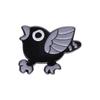 Chic Black Punk Bird Brooch With Creative Cartoon Design Eyecatching Decorative Alloy Pin All For
