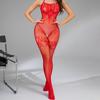 Sexy Lingerie Red Seductive Sexy See-through Tights Stockings Suspenders Neck Onesie