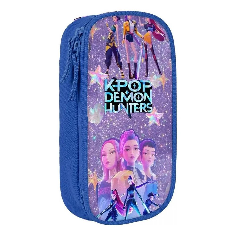 DIY Blue Double-Layer Large Capacity Pencil Case - Versatile and Stylish for Students.