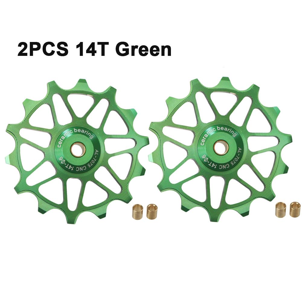 2pcs 12T 14T Bike Ceramic Bearing Rear Derailleur Pulley Guide Roller Idler For SHIMANO SRAM DEORE GX Jockey Wheel Bicycle Parts