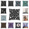 Halloween Witch Crow Square Pillowcase Decoration Gothic Mystery Magic  Cushion Sofa Car   Kama Casal