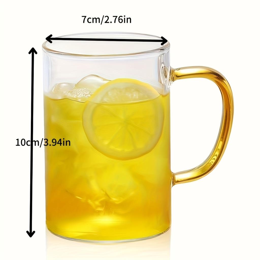 6 шт. Стеклянные чашки с ручкой. Чашка для воды из боросиликатного стекла. Чашки для кофе со льдом. Стаканы для питья на 10,14 унций для сока, чая с молоком и многого другого. Летний зимний напиток.