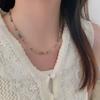 Titanium Steel Colored Glass Beads Beaded Necklace Light Luxury High Sense Niche Design Collarbone Chain Fashion Versatile Necklace Women