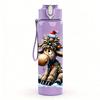 1PC Christmas Moose Cartoon 750ml Color Plastic Sports Water Bottle Leakproof Flip Straw Lid Suitable for Sports Office Home Use