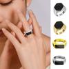 Retro Ring Contrast Color Polished Alloy Hexagon Surface Simple Style Multi Sizes Anti-Rust Lightweight Finger Jewelry