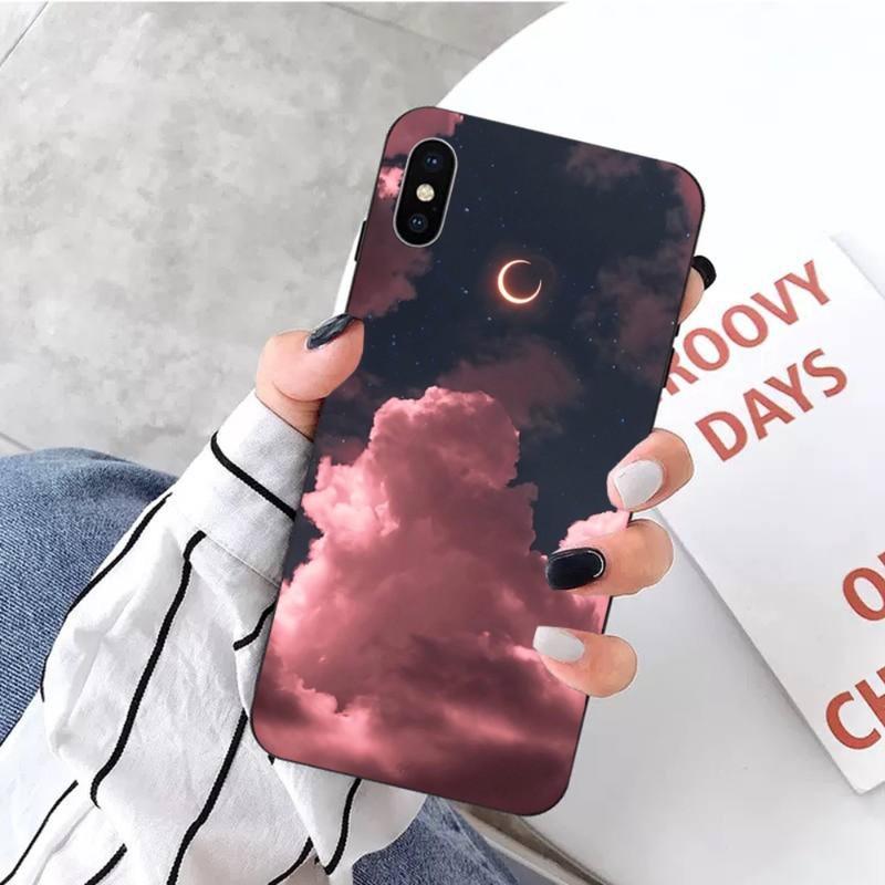 Мягкий чехол для телефона Kawaii Sky Space для iPhone 14 13 12 11 XS X 8 7 6 Plus Mini Pro Max SE 2022, мягкий черный чехол для телефона