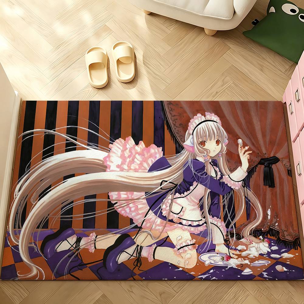 Ковер с изображением аниме Chobits, Коврик для ванной комнаты, Противоскользящий коврик, Придверный коврик, Коврик для домашнего декора, Коврик для входной двери, Устойчивый к царапинам придверный коврик