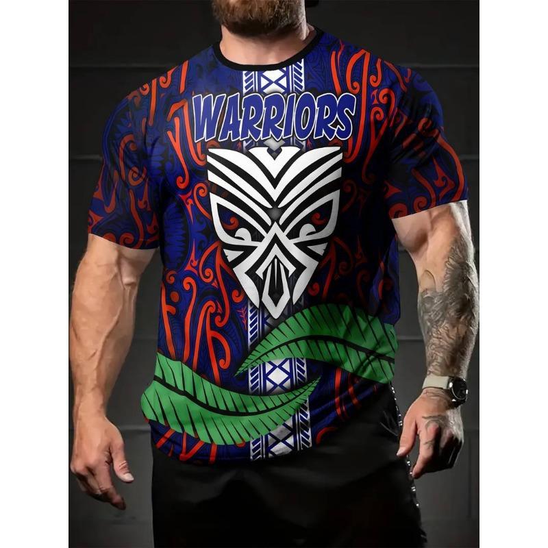 Летний топ с круглым вырезом и 3D-принтом, модная повседневная мужская футболка с коротким рукавом