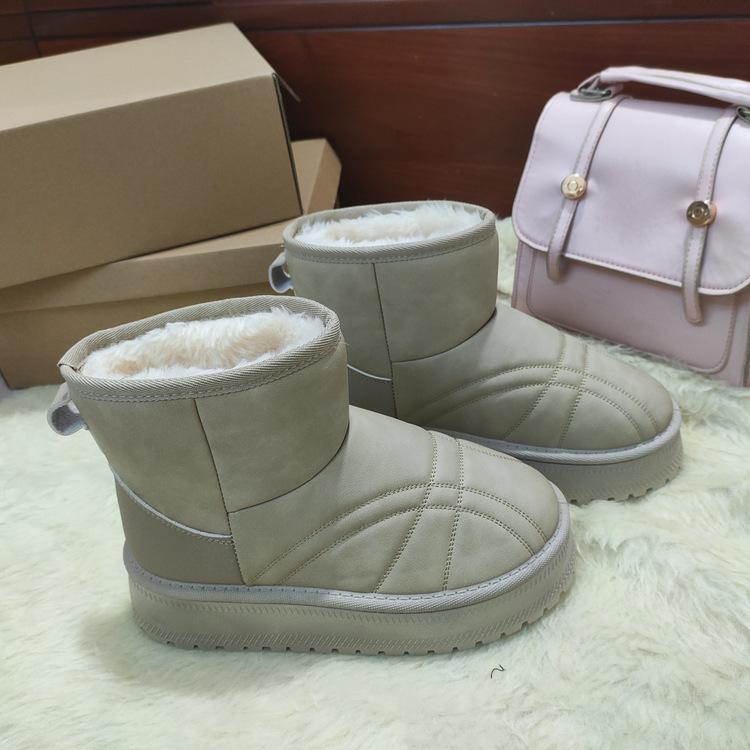 Зимние ботинки на толстой подошве, женские модели, зимние, утолщенные, водонепроницаемые, нескользящие, теплые, северо-восточные, хлопковые, короткие ботинки