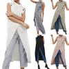 Женская длинная рубашка с крестом, асимметричная летняя однотонная однобортная туника, уличная одежда