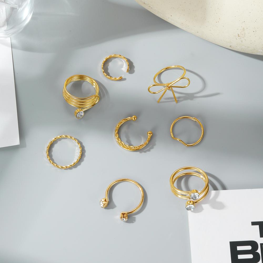 2023 Новый модный женский комплект колец, роскошный блестящий комплект колец для ночного клуба, регулировка открытия, элегантный очаровательный женский комплект колец, изысканное подарочное кольцо