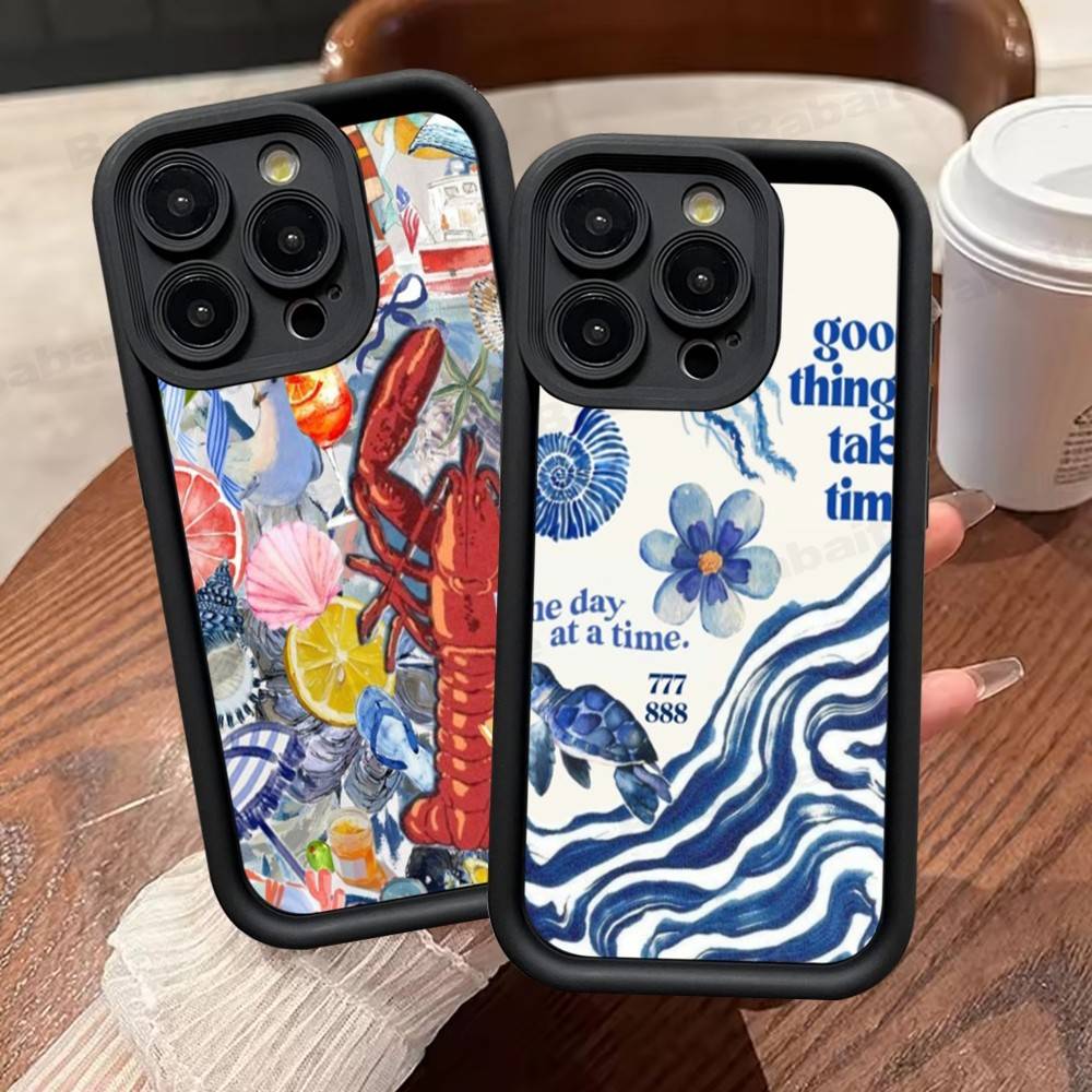Милые Морские Жители, Крабы, Лобстеры TPU Чехол Для Телефона Для Iphone 17 16 15 14 13 12 11 Pro Max Plus Чехол