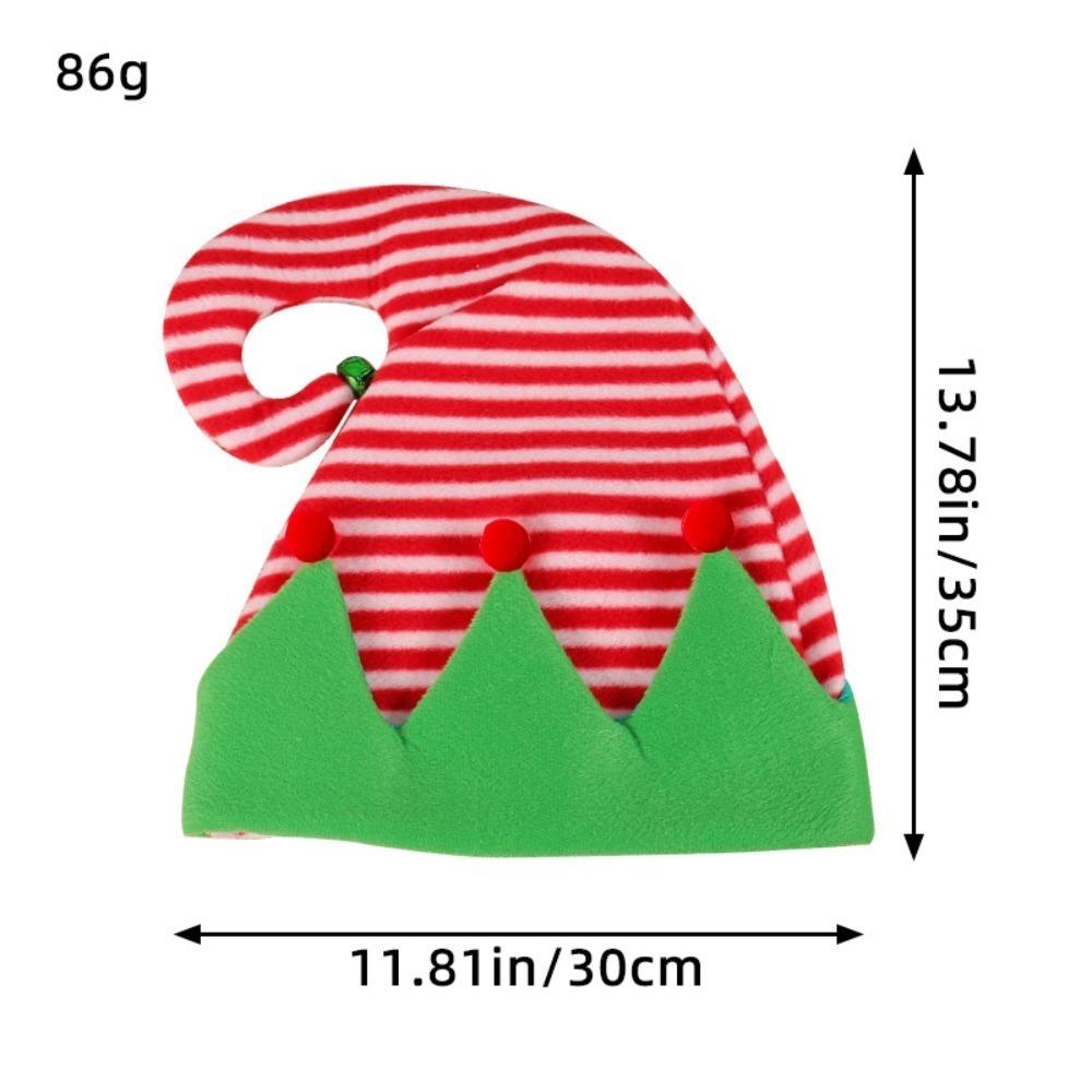 New Creative Ball Stripe Xmas Cap Soft Christmas Xmas Red Santa Elf Hat Party Supplies Winter Outdoor Christmas Hat