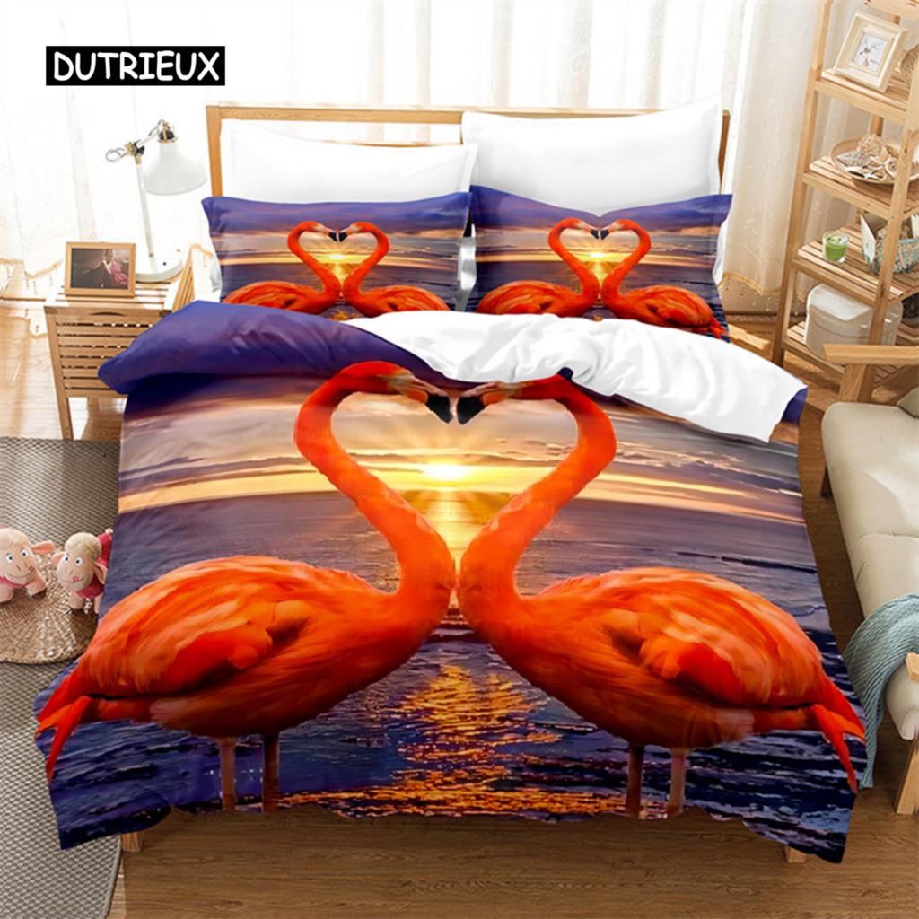 Комплект постельного белья Swan Rose Queen, комплект пододеяльников, постельное белье с цифровой печатью, комплект пододеяльников King Size, комплект постельного белья