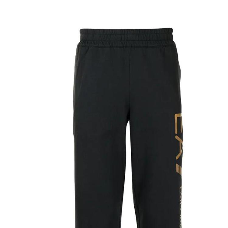 Emporio Armani SS22 Серия EA7 Однотонные С принтом логотипа Эластичный пояс Прямой крой Спортивные брюки Мужские брюки Черный 8NPPC2-PJ05Z-1583