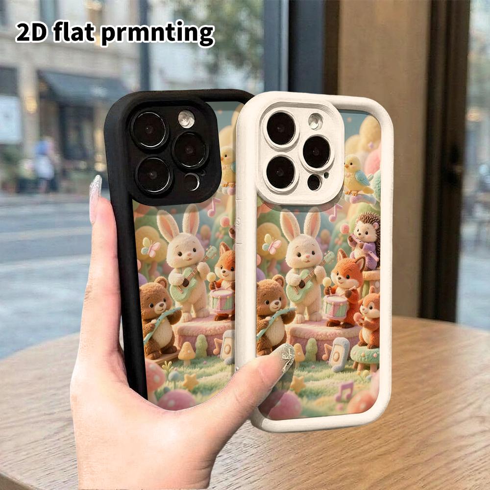 Phone case: 2D flat, suitable for iPhone 18 17 16 15 14 13 12 Pro, forest concert, perfect Christmas and Halloween holiday gift