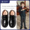 Boys' Black Leather College Shoes: Soft Sole, British Style for Spring & Autumn Shows