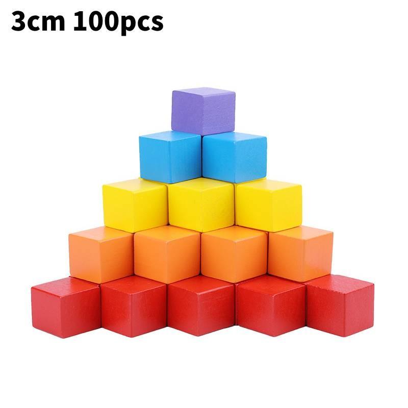 Three Colourful Dimensional Square Building Blocks Early Educational Kids Toys