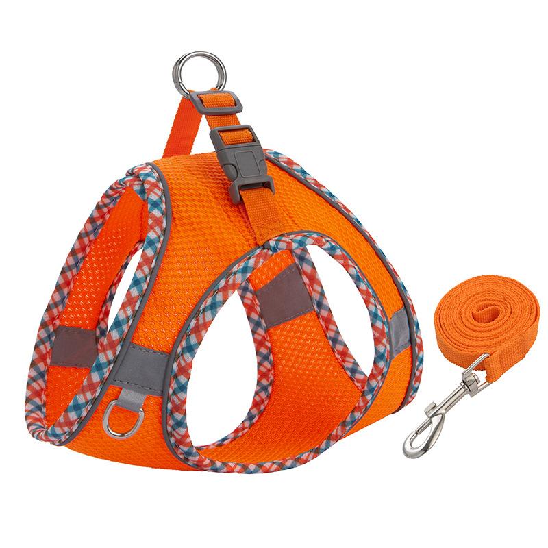 Собака Кошка Домашнее животное Шлейка Поводок Набор Регулируемый Светоотражающий Защищенный от побега Щенок Котенок Домашнее животное Жилет Шлейка Ошейник для собаки Аксессуары для маленьких собак