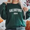 Толстовка Salvatore Brothers 1864 Crewneck Толстовка Mystic Falls Пуловеры TVD Graphic Hoodies Женские толстовки