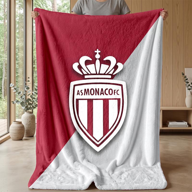Monaco FC Soft Flannel Fleece Blanket Lightweight Cozy Warm Throw Blanket For Sofa Bed Home Decor