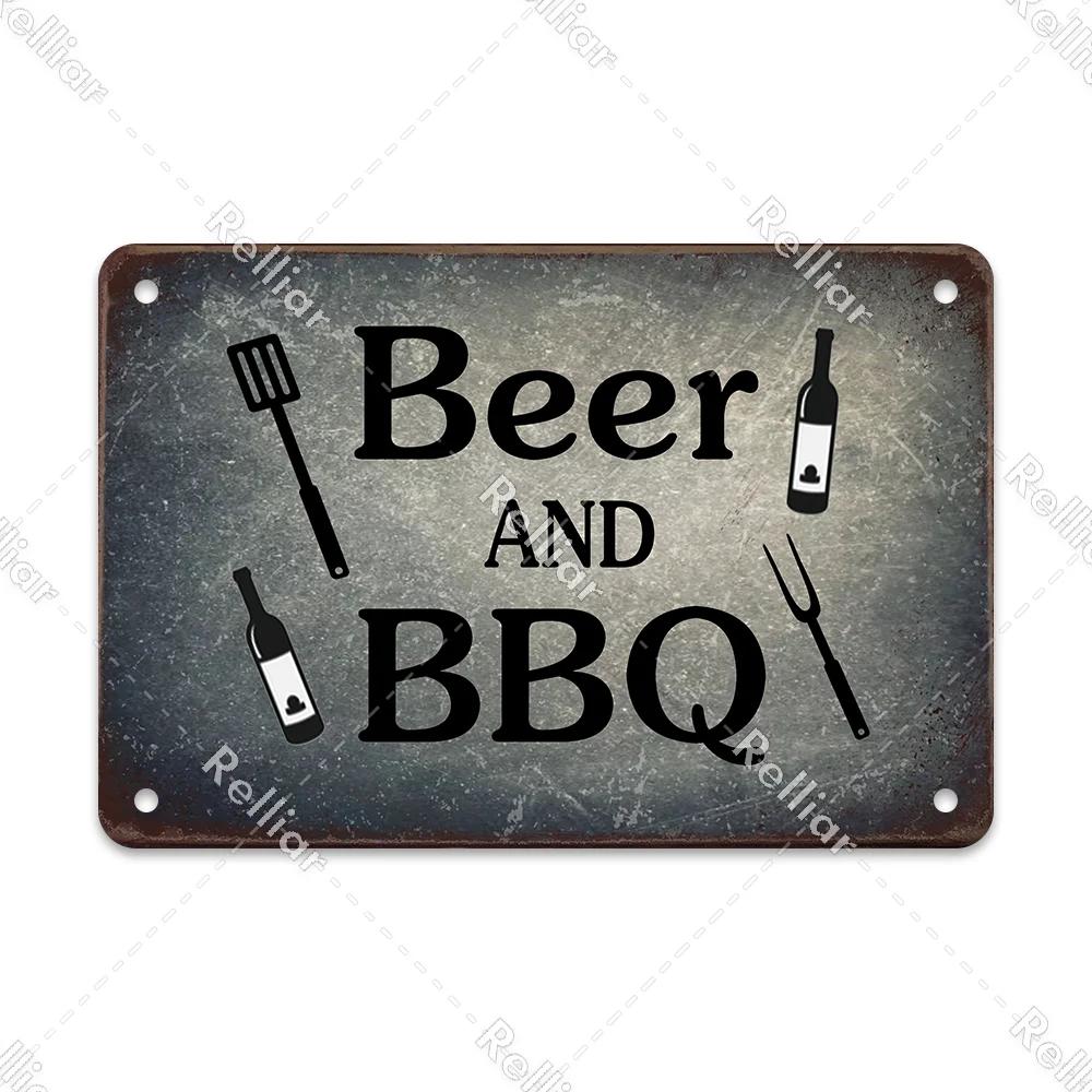 Металлическая табличка «Вечеринка BBQ» Ретро Декор для двора, сада, стены Знаки с правилами барбекю Винтажный плакат для гриля