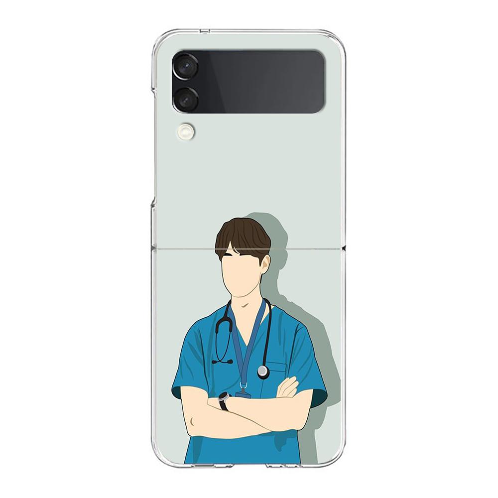 Чехол для телефона 'Доктор Медсестра Медицинский Лекарство' для Samsung Galaxy Z Flip 3 4 5 Жесткий Складной Прозрачный ПК Для Samsung Z Flip 6 Задняя Крышка