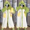 Animal Cat Onesie Women Men Pajamas Hooded Robe Warm Soft Sleepwear Overall Onepiece Jumpsuit Cosplay Costume Sleepwear Housecoat Loungewear Nightgown