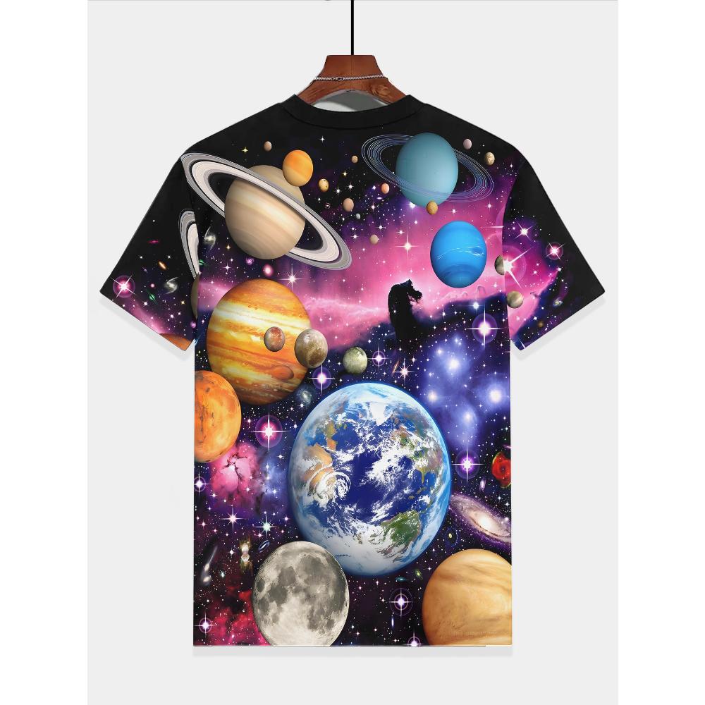 Футболка для мальчика Детская одежда Космос Корейская детская одежда 2024 Детская весенняя одежда Верхние рубашки Футболки Топы для мальчиков