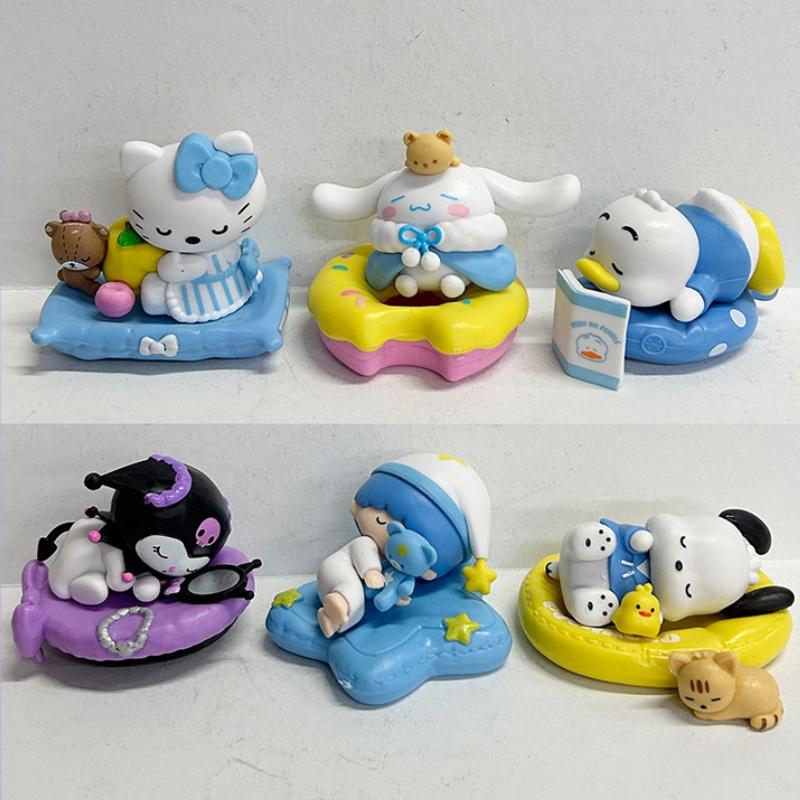 Cute Sleeping Kuromi Kt Big Ear Dog Action Figure Toy Wholesale Pvc Material