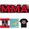 Austria MMA Kick Boxing UFC Muay Thai T-Shirt Country Retro Vintage Flag Coat Of Arms Symbol Emblem Print Men Women Short Sleeve Round Neck Eagle