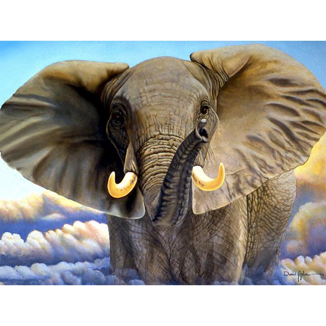 5D DIY Diamond Painting Elephant Diamond Embroidery Animal Rhinestone Art Picture Inlaid Mosaic Home Decoration Handmade Gift