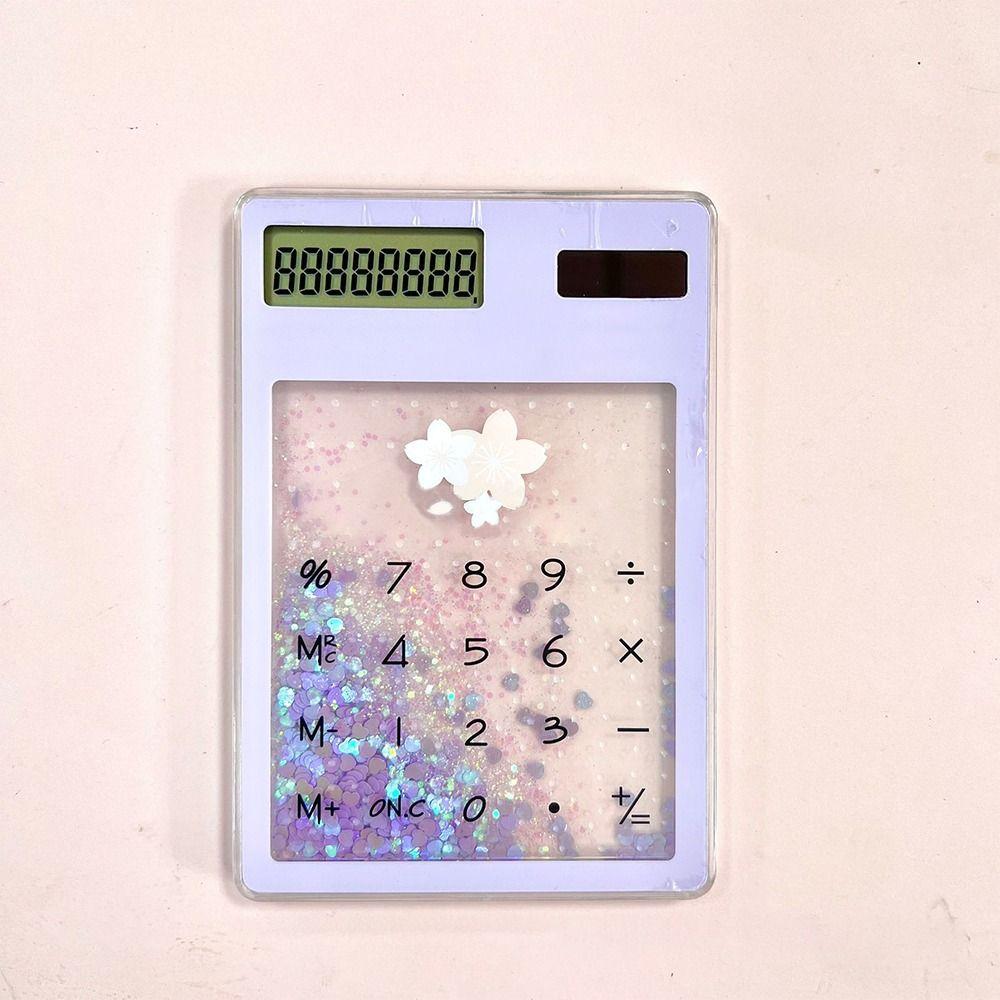 Прозрачный Мини Солнечный Калькулятор Зыбучие Пески Школьные Принадлежности Милая Студенческая Канцелярия Школа