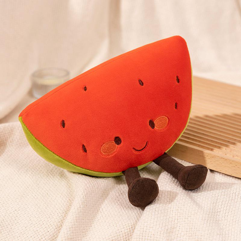 Cartoon Fruit Plush Dolls: Cute Watermelon & Durian Toys for Girls