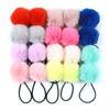 2Pcs Soft Furry Hair Ties Elastic Hair Bands Girls Hair Ring Fur Ball Hair Rope Rubber Band 5cm