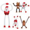 4 шт. Гибкие Растягивающиеся Рождественские Подвесные Украшения Санта Клаус Снеговик Игрушки на присосках Новогодний Детский Подарок Украшение для Дома