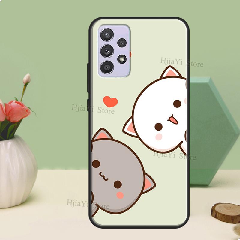 Peach And Goma Cat Case For Samsung A21S A20S A30S A03S A50 A70 A52 A72 A32 A22 A12 A31 A71 A51 Phone Shell