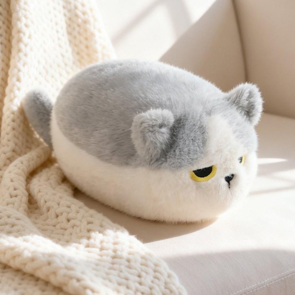 Fluffy Cat Plush Doll Soft Siamese Cat Plush Doll Super Cute Resting Kitten Plush Doll Room Decor