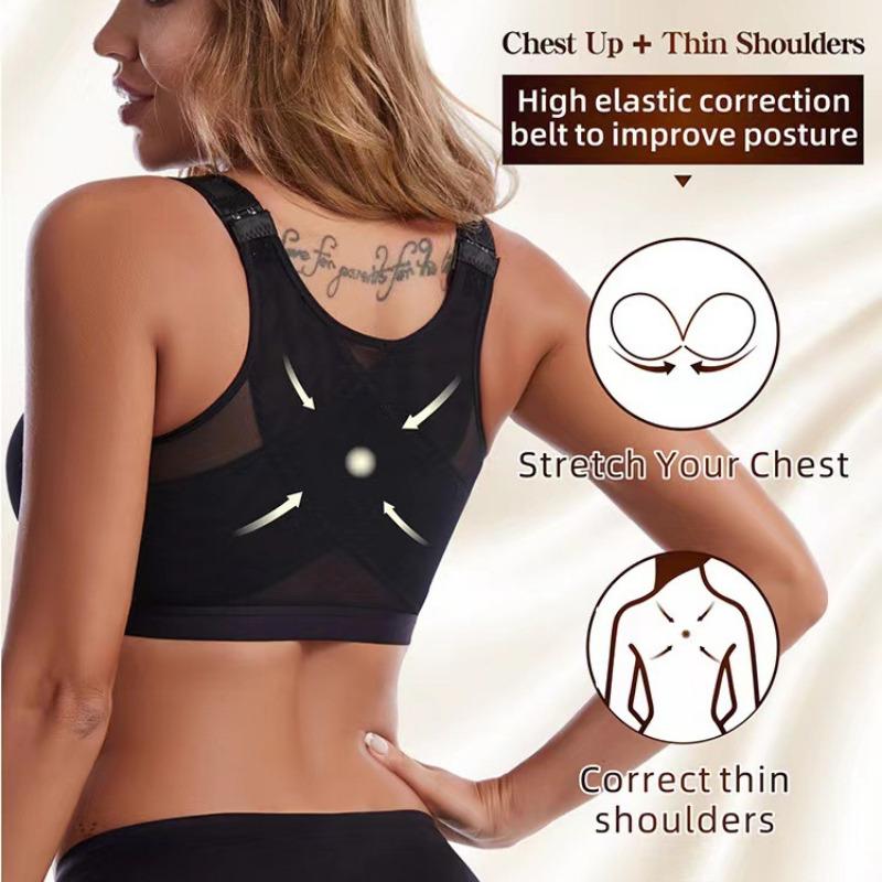 Корректор осанки с застежкой спереди, бюстгальтер с подтяжкой, женское нижнее белье с эффектом пуш-ап, перекрещенным сзади, противоударное спортивное нижнее белье, жилет для фитнеса, бюстгальтеры S-5XL