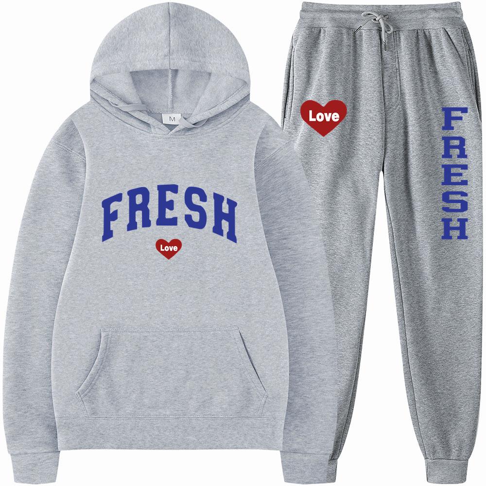 Свободный комплект из толстовки с капюшоном и колготок с принтом Cross Border на весну и осень 2023 года